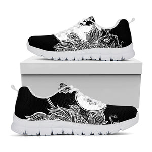 Yin And Yang Koi Carp Fish Print White Running Shoes