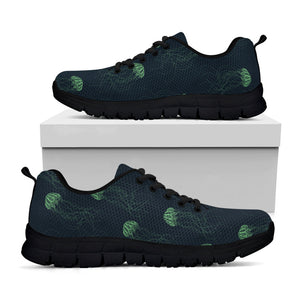 Zentangle Jellyfish Pattern Print Black Running Shoes