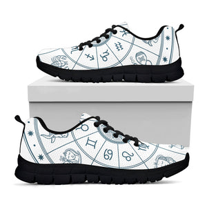 Zodiac Astrology Signs Print Black Running Shoes