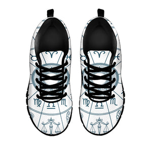Zodiac Astrology Signs Print Black Running Shoes