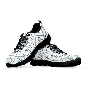 Zodiac Astrology Signs Print Black Running Shoes