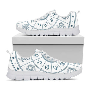 Zodiac Astrology Signs Print White Running Shoes