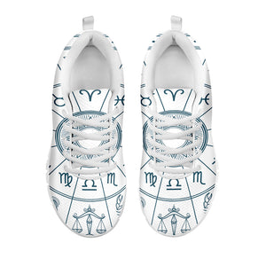 Zodiac Astrology Signs Print White Running Shoes