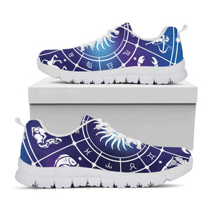 Zodiac Horoscopes Print White Running Shoes