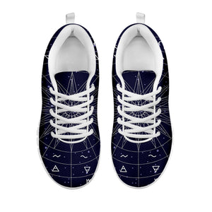 Zodiac Symbols Circle Print White Running Shoes