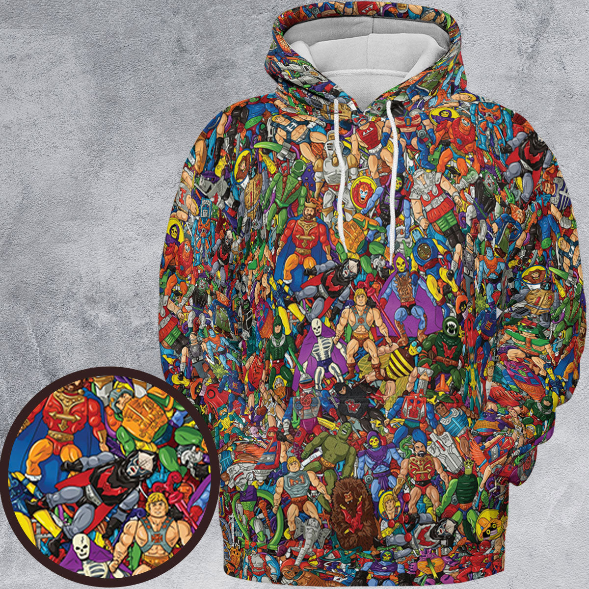 MOTU's Characters Figure Pattern He-man and The Masters of The Universe All-over Print Hoodie