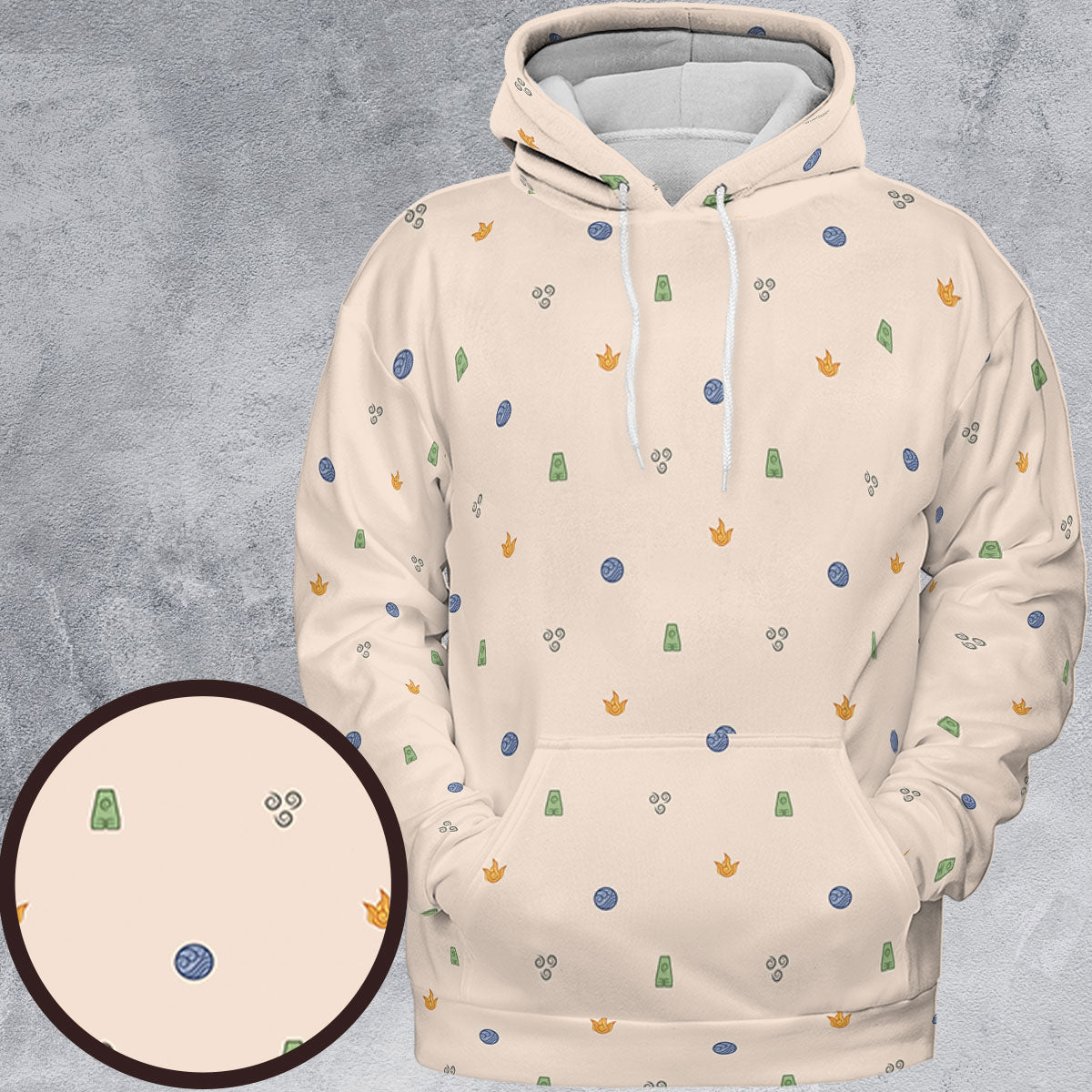 Avatar The Last Airbender Four Elements Pattern All-over Print Hoodie