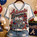 Atlanta Braves Merch For The A V-Neck Shirt Baseball Lover Gift Ideas - Gearneko