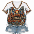 Sammy Hagar Red Rocker V-Neck Shirt Sammy Hagar Merch Music Lover Gifts - Gearneko