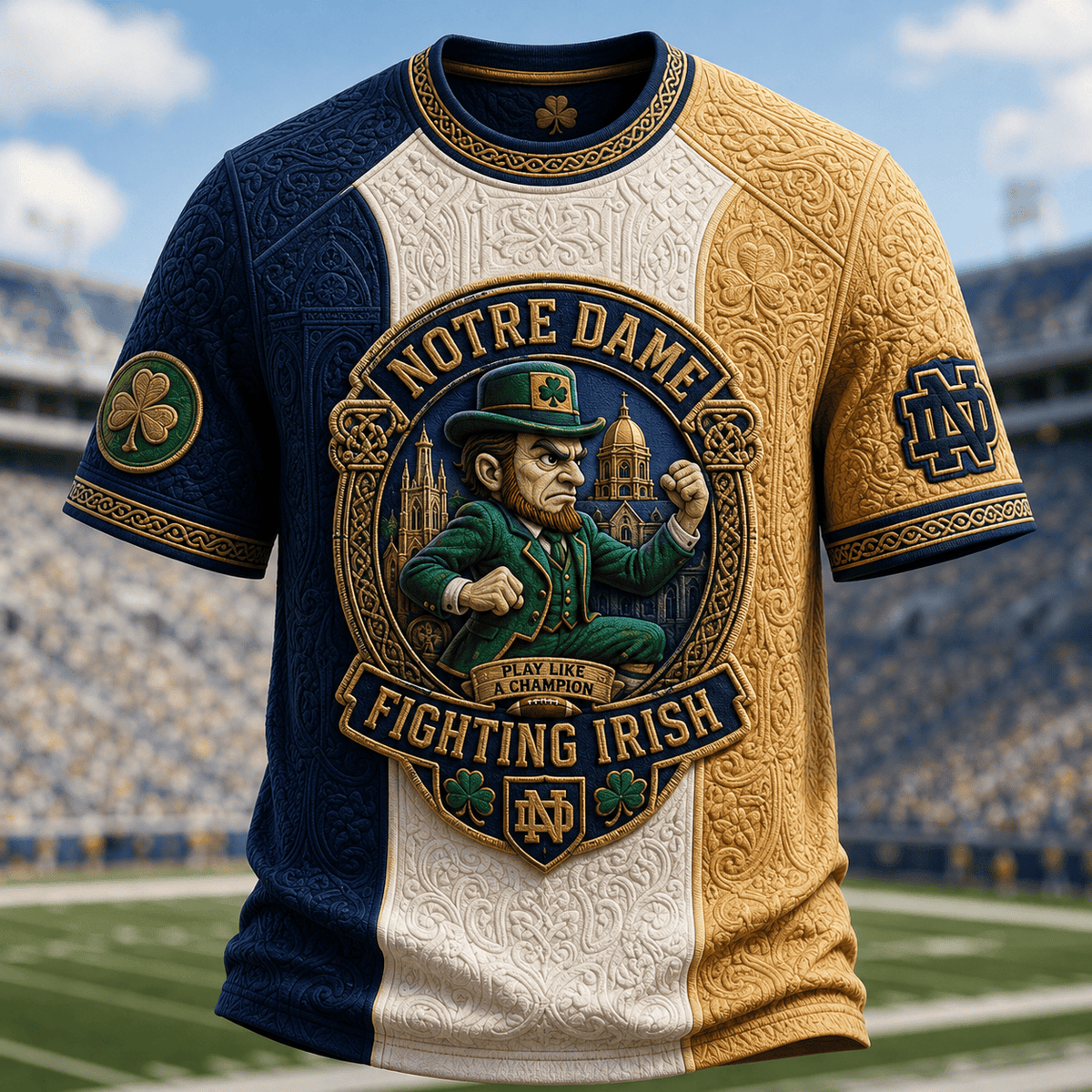 Notre Dame Fighting Irish Football Team T-Shirt Game Day Clothing Best Fan Gears - Gearneko