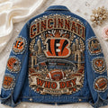 Cincinnati Bengals Who Dey Denim Jacket Cincinnati Bengals Merch Meaningful Gifts For Wife - Gearneko