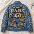 Los Angeles Rams Nation Denim Jacket Los Angeles Rams Merch Gift For Devoted Fans - Gearneko