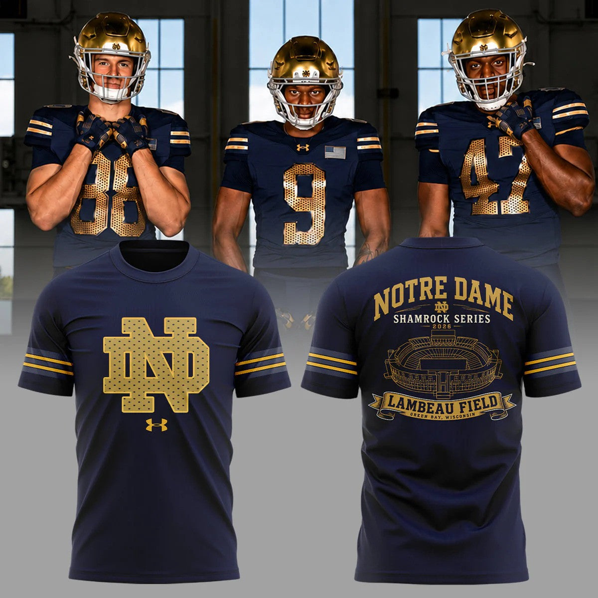 Notre Dame Fighting Irish Merch 2026 Shamrock Series Shirt Football Lover Gifts - Gearneko