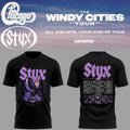 Styx Merch x Chicago The Windy Cities Tour T-Shirt Music Apparel Gift For Boyfriend - Gearneko