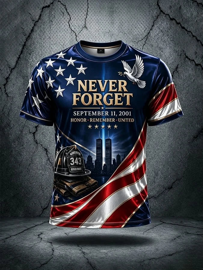 911 25th Anniversary We Will Never Forget T-Shirt Patriotic Apparel Father's Gifts - Gearneko