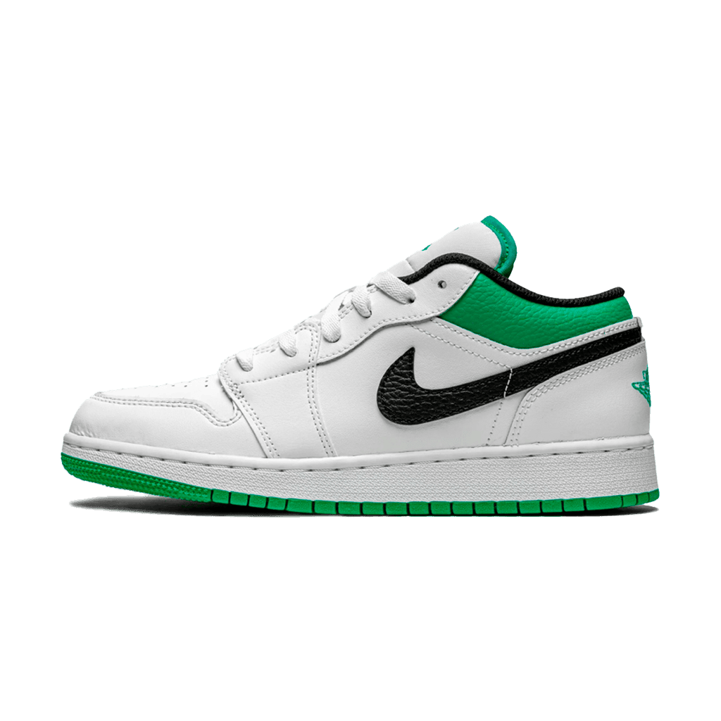 Air Jordan 1 Low GS White Lucky Green