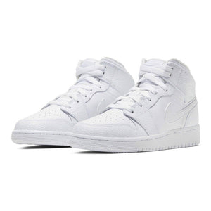 Air Jordan 1 Mid GS Triple White