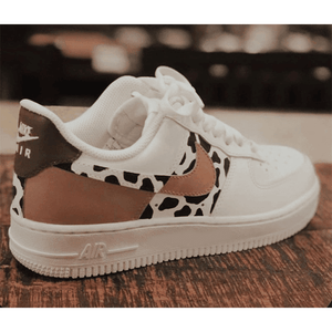 Custom Western Cow Print Brown Air Force 1 Chocolate