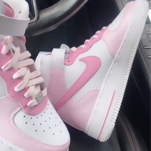 Custom Air Force 1 Mid Barbie Pink