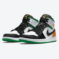 Air Jordan 1 Mid SE White Black Green Yellow