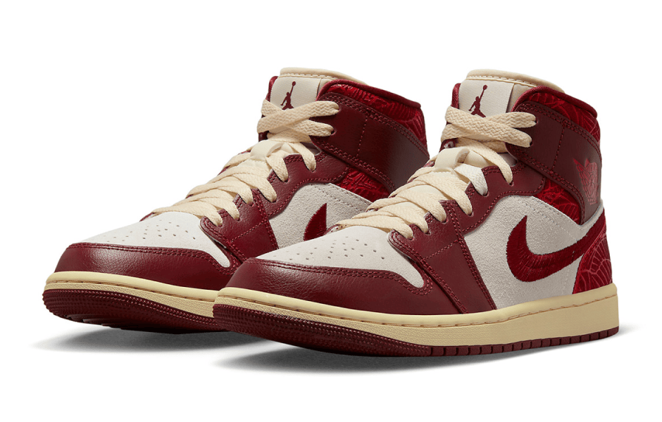 AIR JORDAN 1 MID SE TIKI LEAF TEAM RED