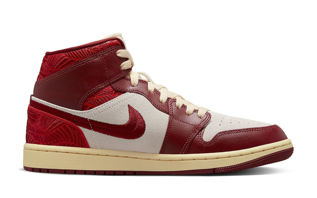 AIR JORDAN 1 MID SE TIKI LEAF TEAM RED