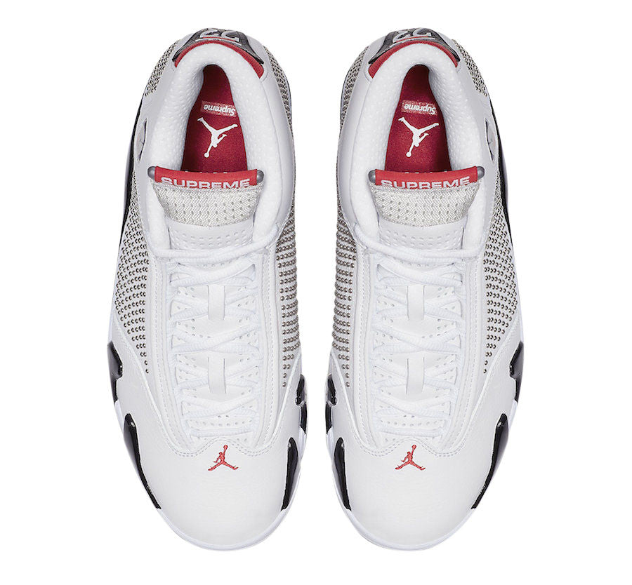 Supreme x Air Jordan 14 White University Red