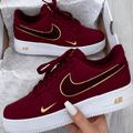 Custom Nike Air Force 1 Red Gold