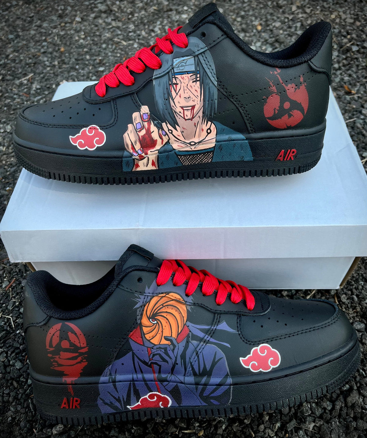 Obito and Itachi Black Air force 1 Custom