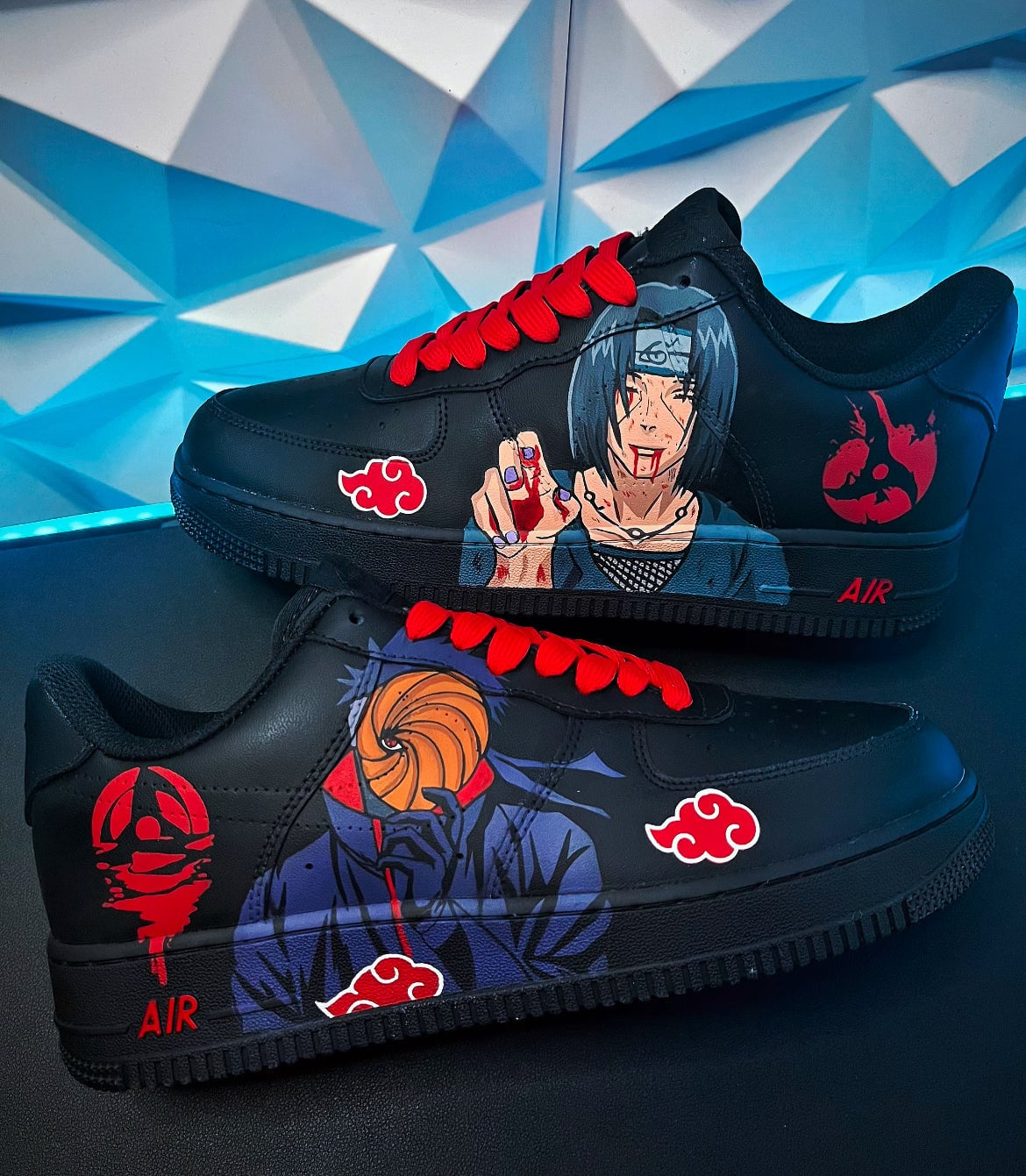 Obito and Itachi Black Air force 1 Custom