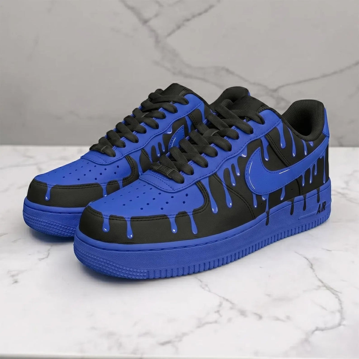 Black Blue Drip Air Force 1 Custom Trend