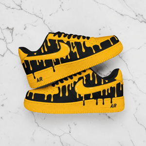 Yellow Black Drip Air Force 1 Custom