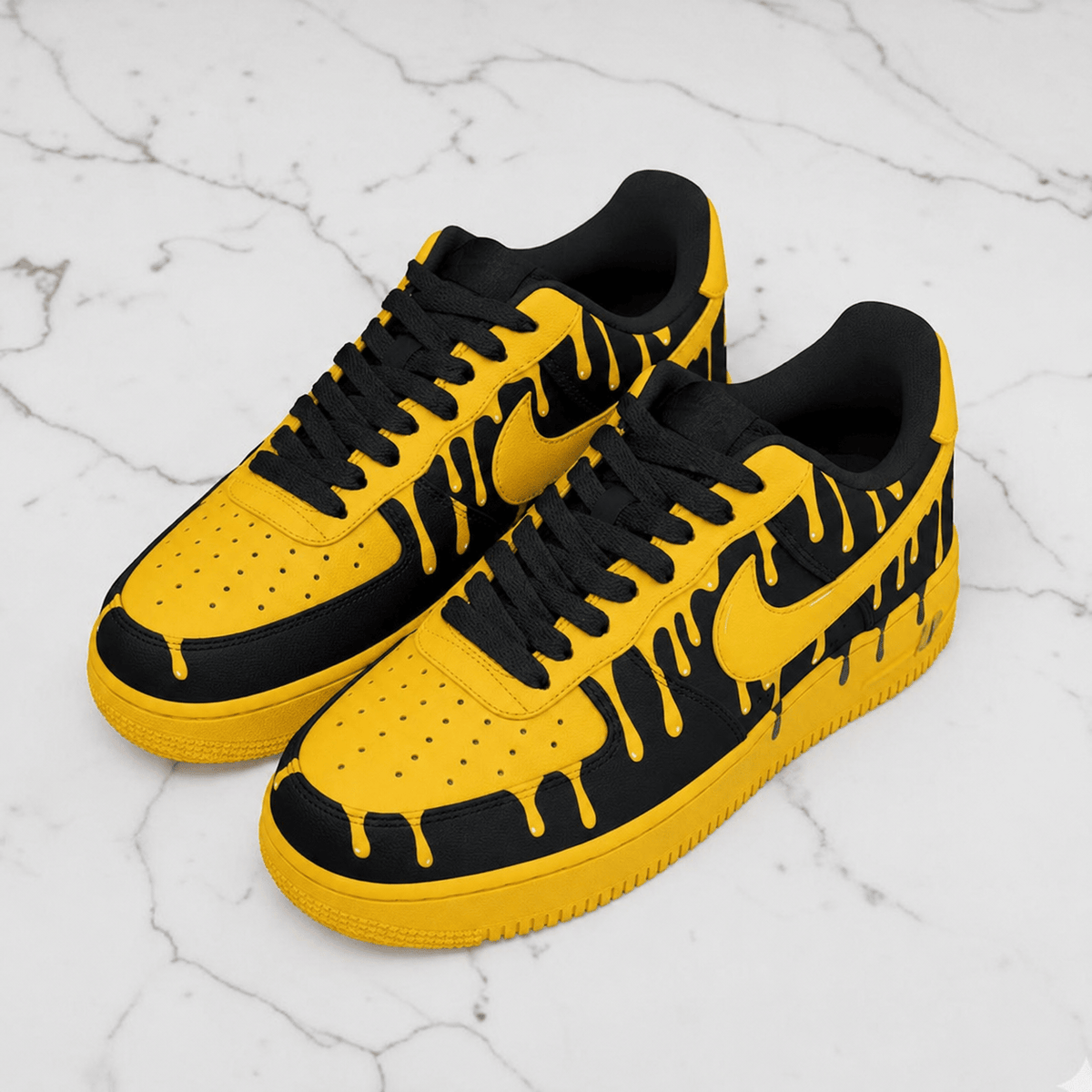 Yellow Black Drip Air Force 1 Custom