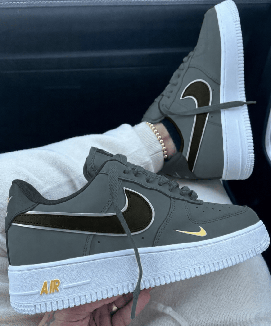 Air Force 1 Gray Swood Custom