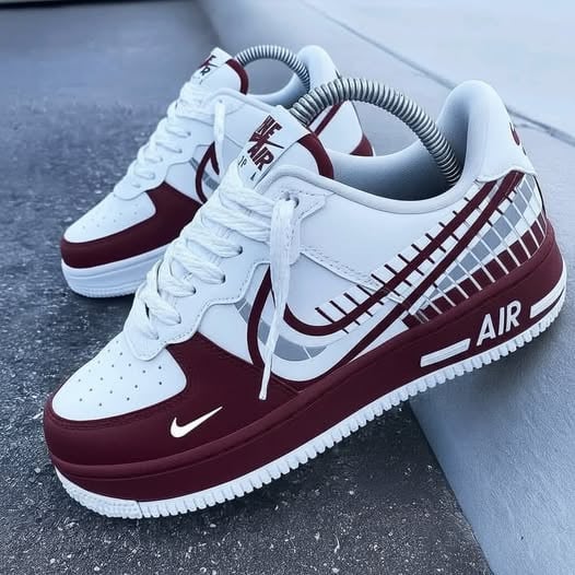 Air Force 1 Maroon and White Custom
