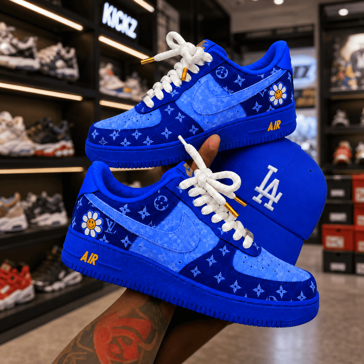 Air Force 1 Blue LV Custom
