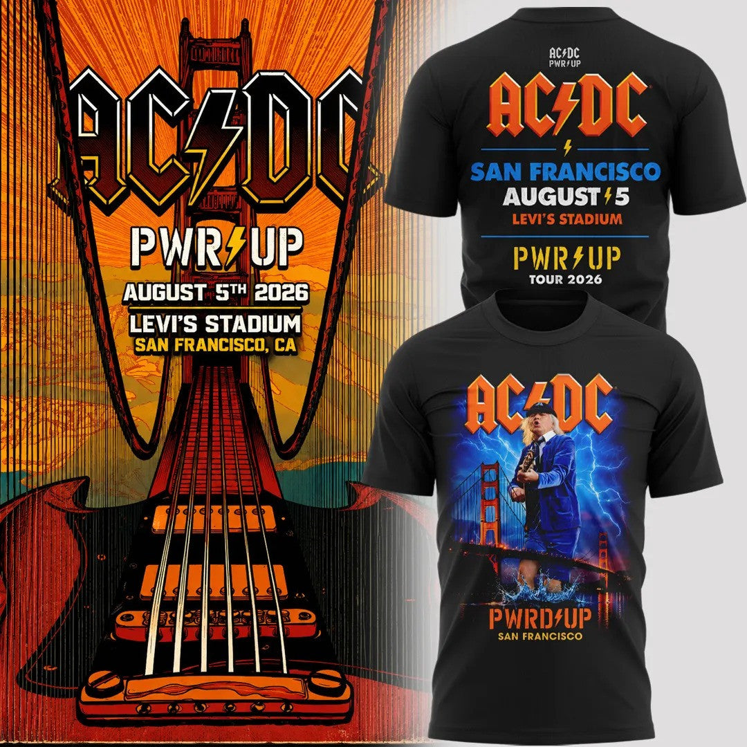 AC DC Merch PWR UP Tour 2026 San Francisco T-Shirt AC DC Lovers Gifts - Gearneko