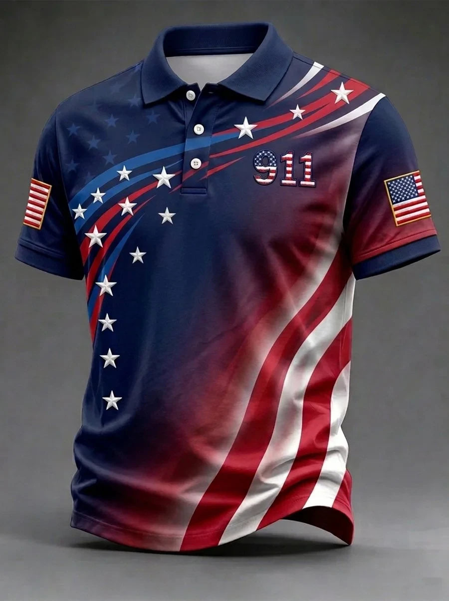 9 11 25th Anniversary Never Forget Polo Shirt 9 11 Anniversary Clothing Patriotic Gifts - Gearneko