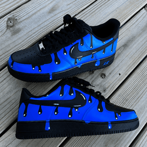 Black Blue Drip Air Force 1 Custom