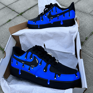 Black Blue Drip Air Force 1 Custom