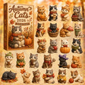 Autumn Cats Advent Calendar Unique Advent Calendar Decoration Presents For Cats Lover - Gearneko