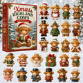 Highland Cows Christmas Advent Calendar Xmas Calendar Countdown Christmas Gifts For Cows Lover - Gearneko