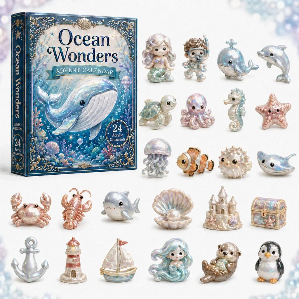 Ocean Treasures Advent Calendar Cool Ocean Theme Advent Ornaments Gifts For Sea Lovers - Gearneko