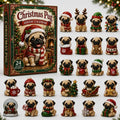 Pugs Christmas Advent Calendar Xmas Calendar Countdown Xmas Gifts For Pugs Lovers - Gearneko