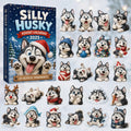 Silly Husky Christmas Advent Calendar Cool Advent Ornament Calendar Xmas Gifts For Husky Lover - Gearneko