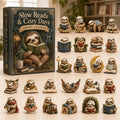 Slow Reads Cozy Sloth Christmas Advent Calendar Xmas Calendar Countdown Sloth Lover Xmas Gifts - Gearneko