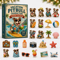 Vacation Pit Bull Advent Calendar Cute Animal Counting Down Calendar Gifts For Pit Bull Lovers - Gearneko