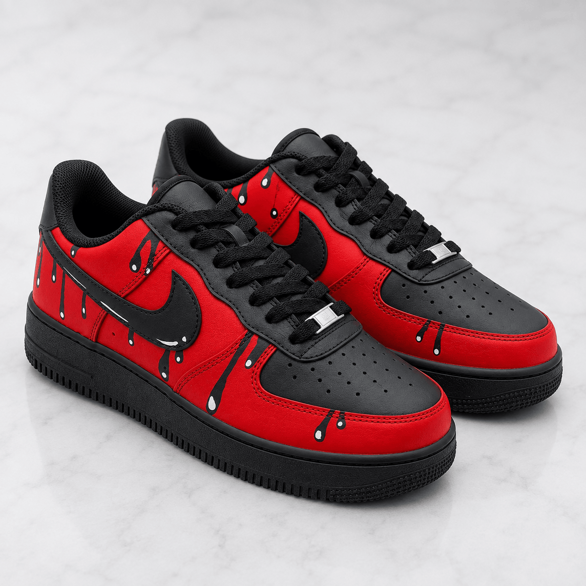 Black Red Drip Air Force 1 Custom