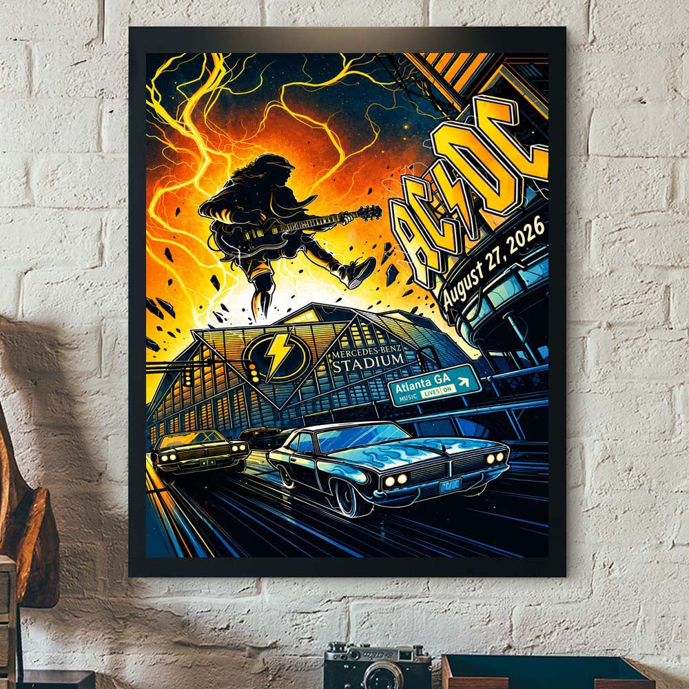 ACDC Atlanta GA 2026 Venue Poster Live At Mercedes Benz Stadium Home Decor Poster Fans Gifts - Gearneko
