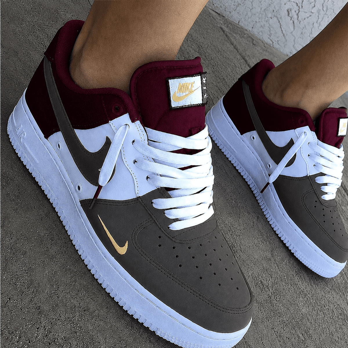 Burgundy Mocha Air Force 1 Custom